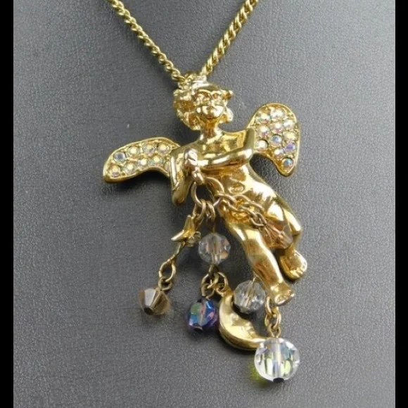 Kirks Folly Angel, Rhinestones, & Charms Necklace - Picture 11 of 12
